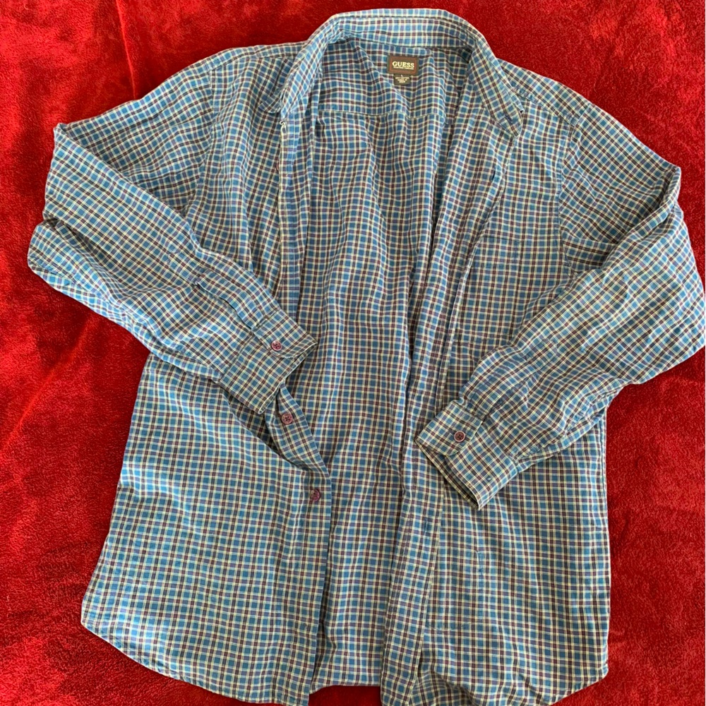 Guess Plaid Button Down